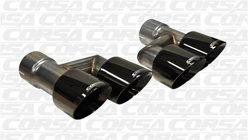 CORSA Performance 14333BLK Corsa 2015-2017 Ford Mustang GT 5.0 Black Quad Tips Kit thumbnail 3