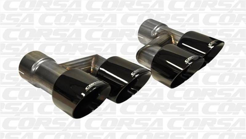 CORSA Performance 14333BLK Corsa 2015-2017 Ford Mustang GT 5.0 Black Quad Tips Kit thumbnail 4