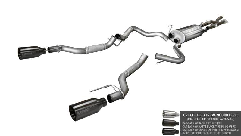 CORSA Performance 14398 Corsa 2017-2020 Ford F-150 Raptor 3.5L V6 Super Cab / Super Crew Cab 3.0in Muffler Upgrade Kit thumbnail 6