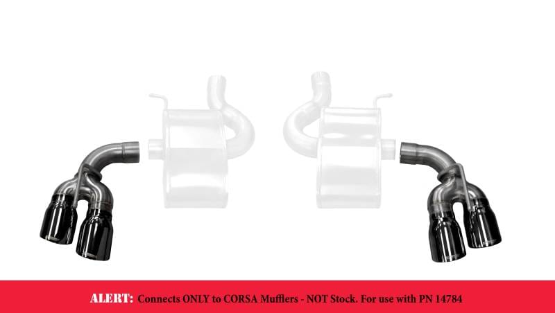 CORSA Performance 14774BLK Corsa 2017-24 Chevy Camaro ZL1 2.75in Inlet / 4.0in Outlet Black PVD Tip Kit (For Corsa ExhaustOnly) thumbnail 5
