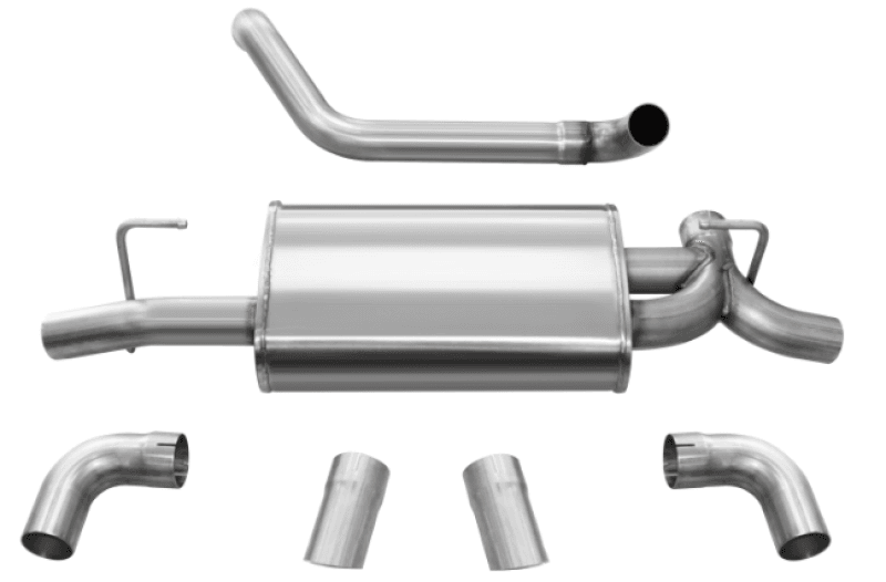 CORSA Performance 21013 Corsa 2018-2025 Jeep Wrangler JL 2.5in Dual Rear Turn Down Exit Sport Axle-Back Exhaust thumbnail 4