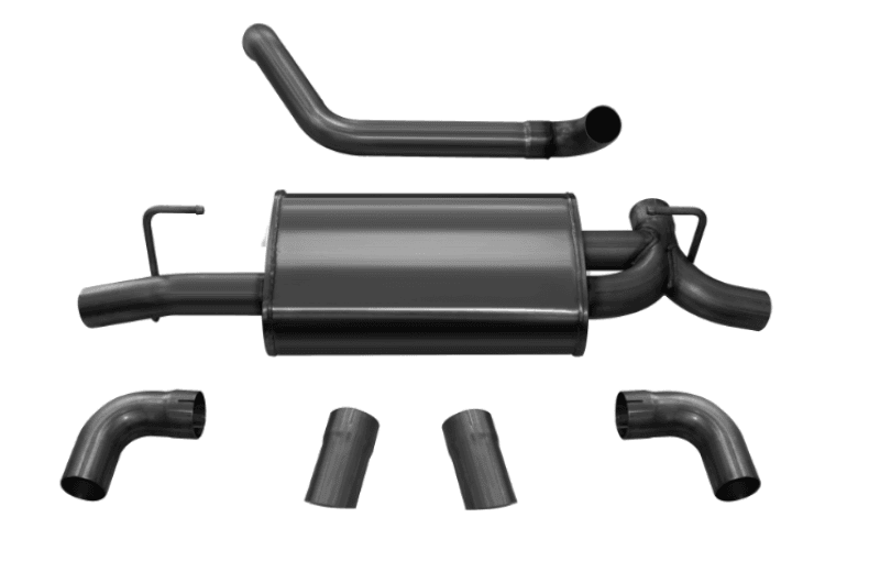 CORSA Performance 21013BLK Corsa 2018-2025 Jeep Wrangler JL 2.5in Dual Rear Turn Down Exit Black Sport Axle-Back Exhaust thumbnail 5