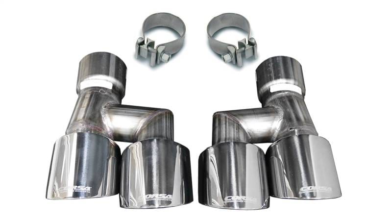 CORSA Performance 21038 Corsa 18-23 4.0in Twin Tip Polished Pro-Series Tip Kit Fits No-Valve Mustang Exhaust Clamps Inc thumbnail 3