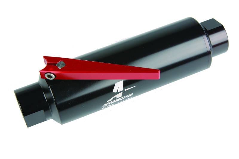 Aeromotive 12331 Aeromotive In-Line AN-10 Filter w/Shutoff Valve 100 Micron SS Element - Black Anodize Finish thumbnail 6