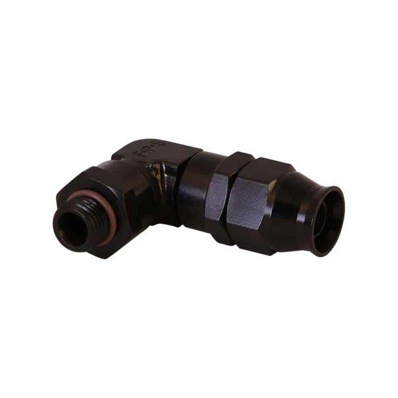 Aeromotive 15736 Aeromotive PTFE Hose End - AN-06 to AN-08 Hose - 90 Deg - Black Anodized thumbnail 2