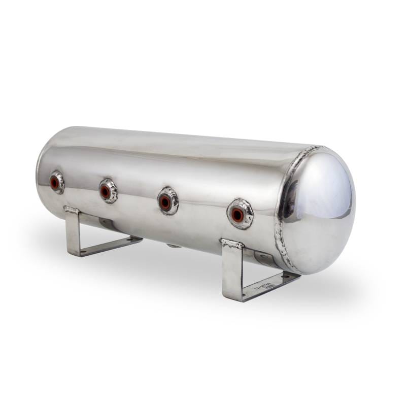 Air Lift 12958 Air Lift 2.5 Gal Alum Air Tank - (4) 1/4in Face Ports & 1/4in Drain Port - 20in L X 6in D - Polished thumbnail 2