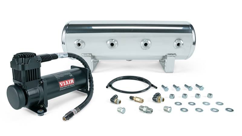 Air Lift 27805 Air Lift 2.5 Gal. Polished Tank w/ Viair 444b Blk Compressor (Incl. Fittings & Mounting Hardware) thumbnail 2