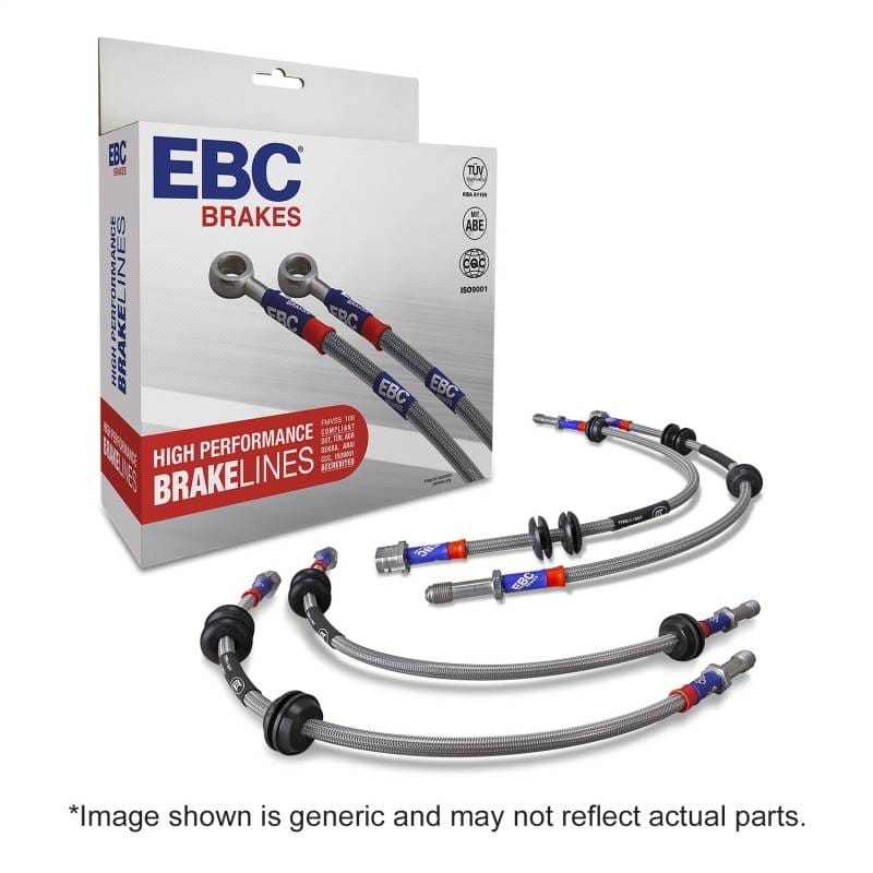 EBC Brakes BLA7522-4L EBC 03-04 Audi A4 1.8T Stainless Steel Brake Line Kit - Fits 2003-2009 Audi S4, A4 thumbnail 2