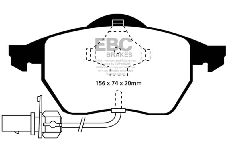 EBC Brakes DP21114 EBC 00-01 Volkswagen Passat 1.8 Turbo Greenstuff Front Brake Pads - Fits 1998-2002 Audi, Volkswagen models thumbnail 8