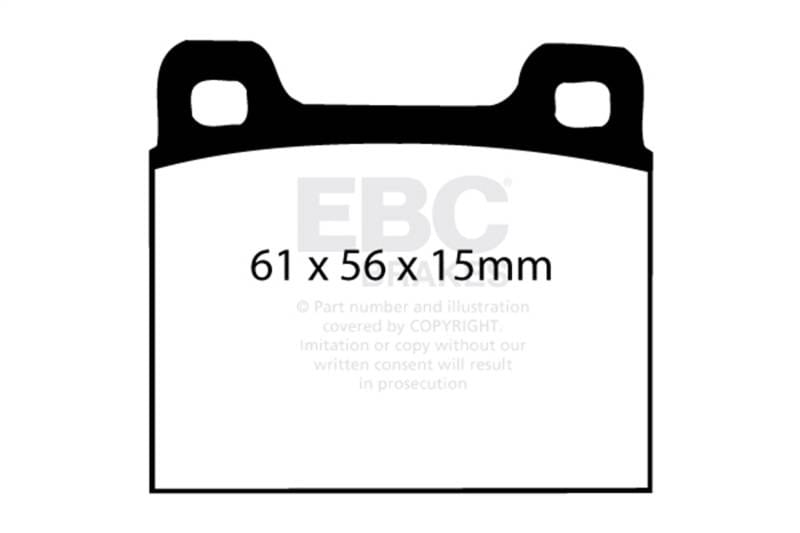 EBC Brakes DP2104 EBC 77-84 Alfa Romeo Alfasud 1.2 Greenstuff Front Brake Pads - Fits select 1959-1991 Mercedes-Benz, Porsche applications thumbnail 8