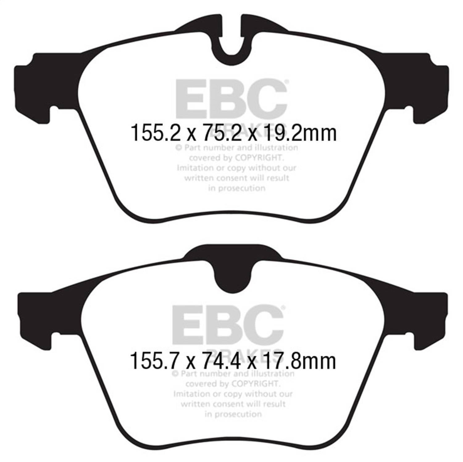 EBC Brakes S12KF1846 EBC S12 Brake Pad and Rotor Kit - Fits 2014-2019 Jaguar F-Type thumbnail 2