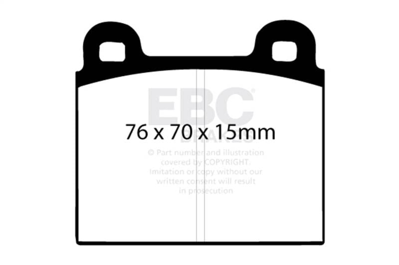 EBC Brakes UD045 EBC 68-72 Alfa Romeo 1750 1.75 Ultimax2 Front Brake Pads - Fits select 1959-1994 Alfa Romeo, Mercedes-Benz applications thumbnail 4