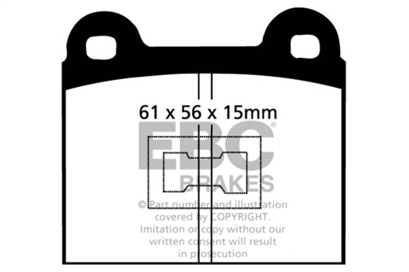 EBC Brakes UD096 EBC 73-77 Audi Fox 1.5L Ultimax2 Front Brake Pads - Fits 1973-1980 Volkswagen, Audi models thumbnail 7