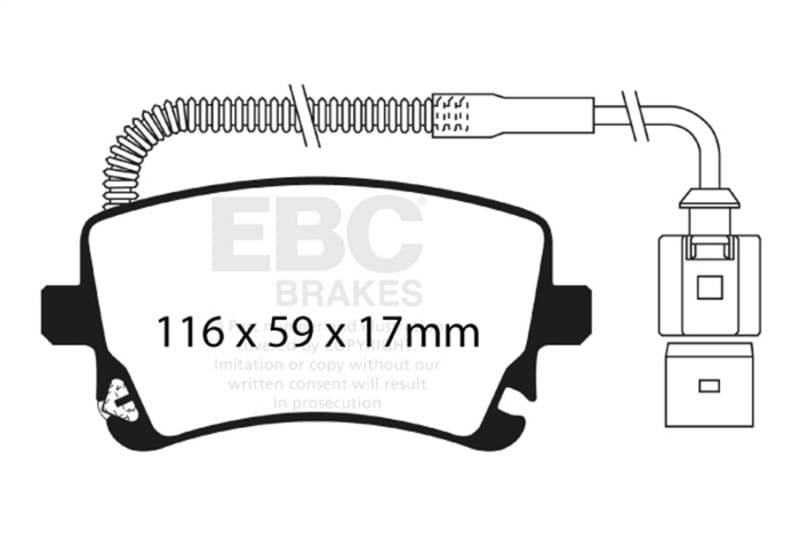 EBC Brakes UD1018 EBC 09-11 Audi A6 Quattro 3.0 Supercharged Ultimax2 Rear Brake Pads - Fits 2004-2011 Audi, Volkswagen models thumbnail 4