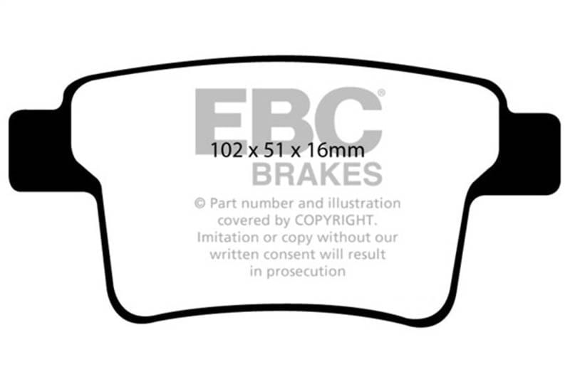 EBC Brakes UD1071 EBC 04-07 Ford Five Hundred 3.0 Ultimax2 Rear Brake Pads - Fits 2005-2006 Jaguar X-Type thumbnail 4