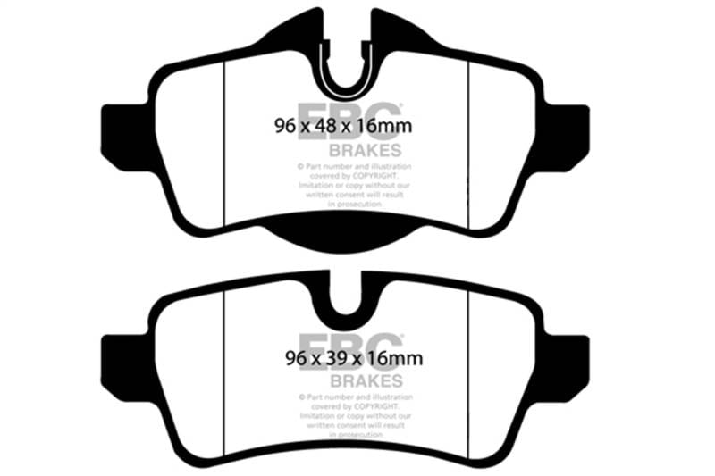 EBC Brakes UD1309 EBC 07-14 Mini Hardtop 1.6 Ultimax2 Rear Brake Pads - Fits 2007-2016 Mini Cooper, Cooper Clubman thumbnail 6
