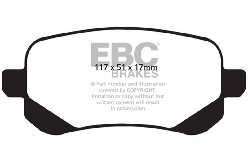 EBC Brakes UD1326 EBC 08-11 Chrysler Town & Country 3.3 Ultimax2 Rear Brake Pads - Fits 2010-2011 Volkswagen Routan thumbnail 4