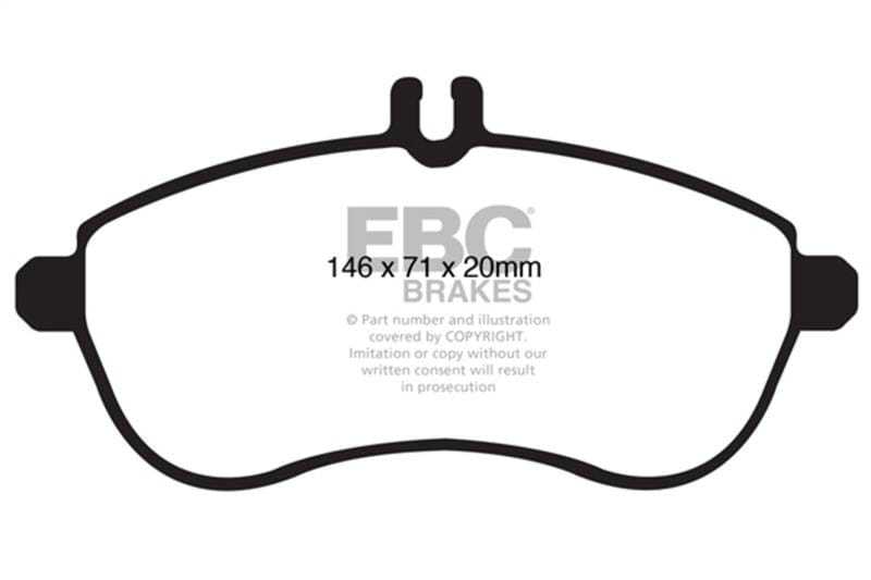 EBC Brakes UD1340 EBC 12-14 Mercedes-Benz C250 (W204) 1.8 Turbo Ultimax2 Front Brake Pads - Fits select 2008-2015 Mercedes-Benz models thumbnail 7