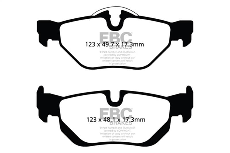 EBC Brakes UD1267 EBC 13+ BMW X1 2.0 Turbo (28i) Ultimax2 Rear Brake Pads - Fits select 2006-2015 BMW models thumbnail 7
