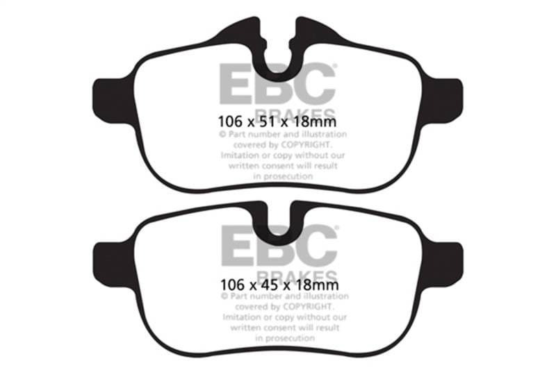 EBC Brakes UD1433 EBC 09+ BMW Z4 3.0 (E89) Ultimax2 Rear Brake Pads - Fits 2009-2016 BMW Z4 thumbnail 7
