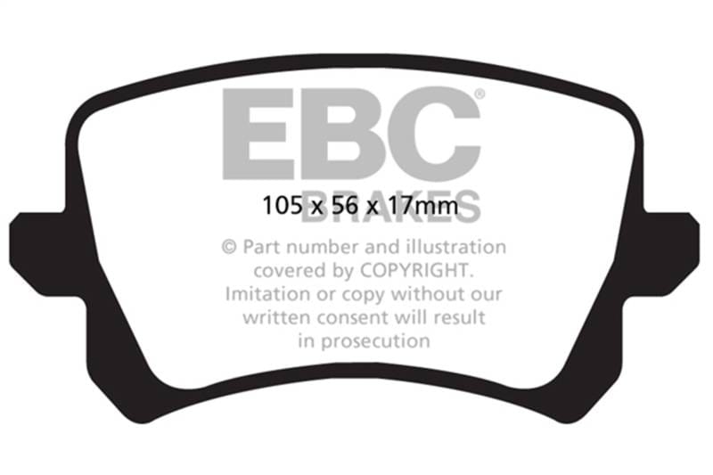 EBC Brakes UD1348 EBC 15+ Audi Q3 2.0 Turbo Ultimax2 Rear Brake Pads - Fits 2009-2018 Volkswagen CC, Passat thumbnail 4