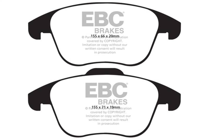 EBC Brakes UD1375 EBC 15 and up Audi Q3 2.0 Turbo Ultimax2 Front Brake Pads - Fits 2009-2022 Volkswagen, Audi models thumbnail 6