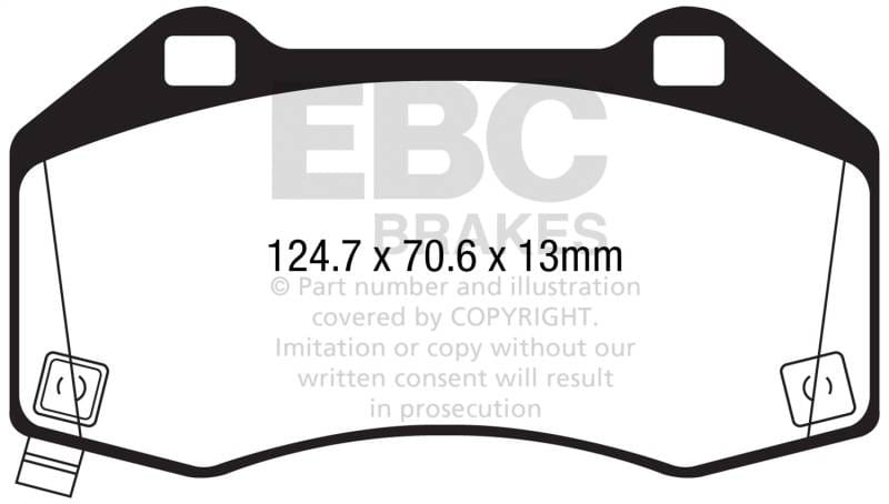 EBC Brakes UD13791 EBC 2017+ Fiat 124 Spider 1.4L Turbo Abarth Ultimax2 Front Brake Pads - Fits 2017-2019 Fiat 124 Spider thumbnail 7