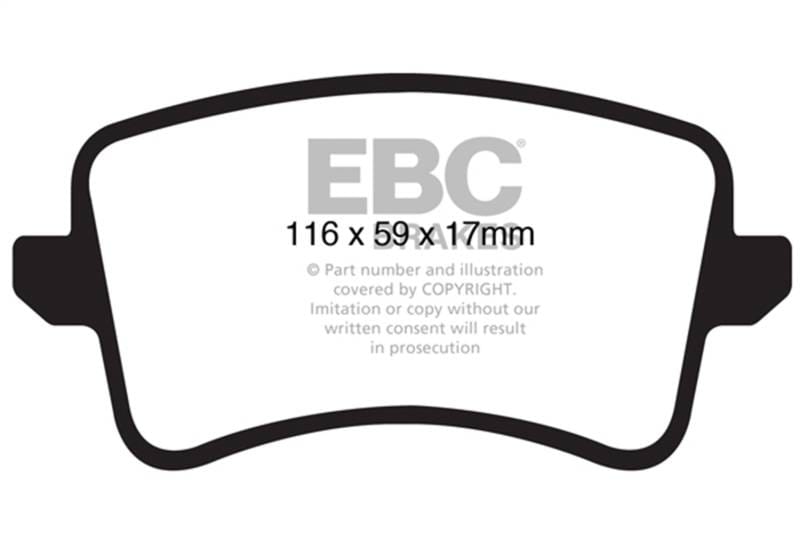 EBC Brakes UD1386 EBC 09-11 Audi A4 2.0 Turbo Ultimax2 Rear Brake Pads - Fits select 2008-2018 Audi models thumbnail 4