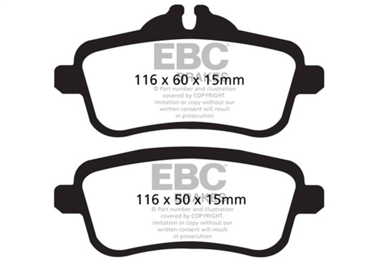 EBC Brakes UD1630 EBC 13-16 Mercedes-Benz GL350 3.0 TD Ultimax2 Rear Brake Pads - Fits select 2012-2018 Mercedes-Benz models thumbnail 4