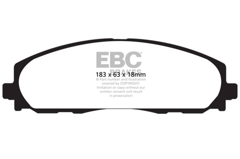 EBC Brakes UD1589 EBC 12+ Chrysler Town & Country 3.6 Ultimax2 Front Brake Pads - Fits 2012 Volkswagen Routan thumbnail 4