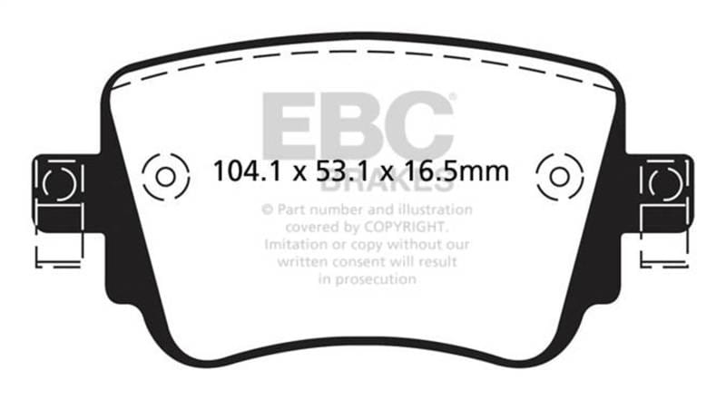 EBC Brakes UD1779 EBC 15-21 Volkswagen GTi 2.0 Turbo Ultimax2 Rear Brake Pads - Fits 2014-2022 Volkswagen Passat, Golf thumbnail 7