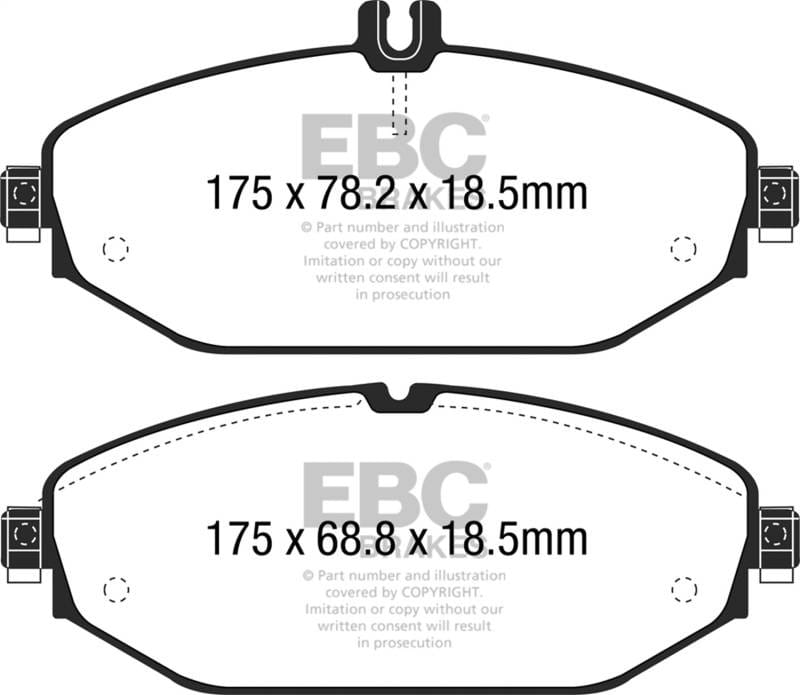 EBC Brakes UD1794 EBC 15+ Mercedes-Benz C300 (W205) 2.0 Turbo Ultimax2 Front Brake Pads - Fits 2015-2021 Mercedes-Benz C300 thumbnail 7