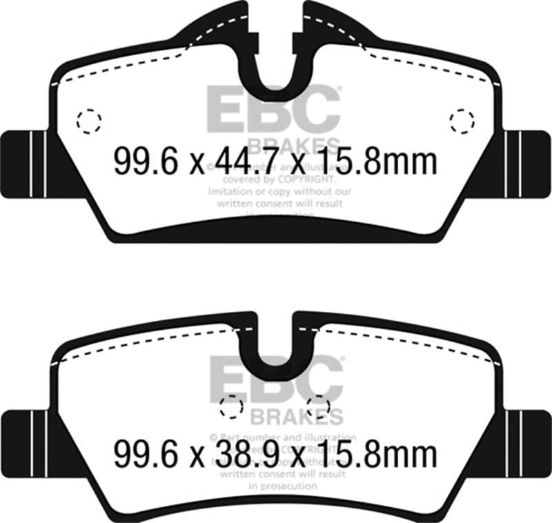 EBC Brakes UD1800 EBC 14+ Mini Hardtop 1.5 Turbo Cooper Ultimax2 Rear Brake Pads - Fits 2014-2023 Mini Cooper thumbnail 7