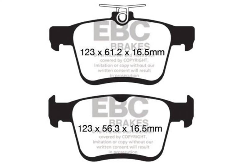 EBC Brakes UD1761 EBC 2014+ Audi A3 1.8 Turbo (w/Electronic Parking Brake) Ultimax2 Rear Brake Pads - Fits select 2015-2025 Volkswagen, Audi applications thumbnail 4