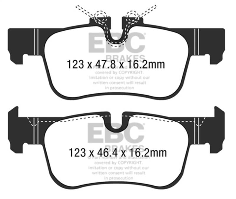 EBC Brakes UD1762 EBC 14+ BMW i3 Electric Ultimax2 Rear Brake Pads - Fits 2014-2024 Mini, BMW models thumbnail 4