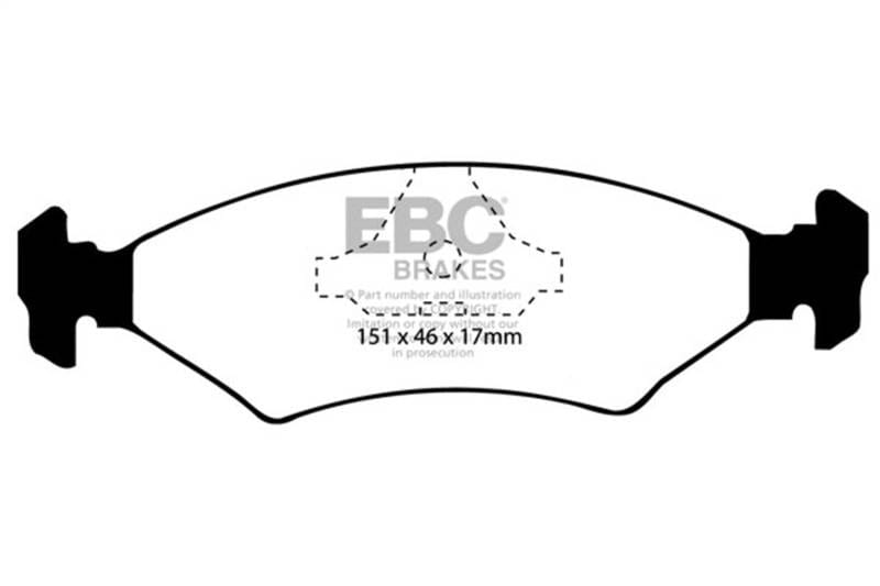 EBC Brakes UD350 EBC 93-97 Kia Sephia 1.6 Ultimax2 Front Brake Pads - Fits 1987-1993 Volkswagen Fox thumbnail 7