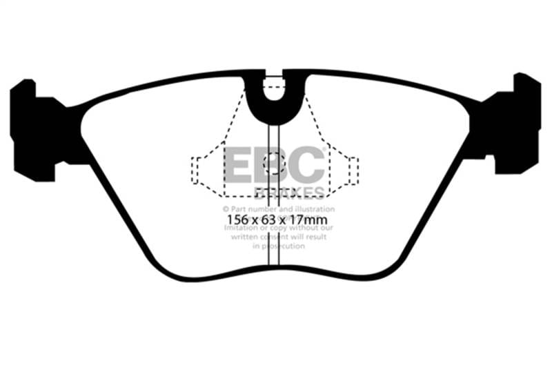 EBC Brakes UD3941 EBC 89-91 Audi 200 2.2 Turbo (ATE) Ultimax2 Front Brake Pads - Fits select 1989-2006 Jaguar, Audi applications thumbnail 7