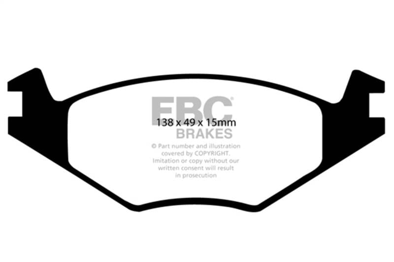 EBC Brakes UD280 EBC 86-93 Volkswagen Cabriolet 1.8 Ultimax2 Front Brake Pads - Fits select 1983-1993 Volkswagen models thumbnail 6