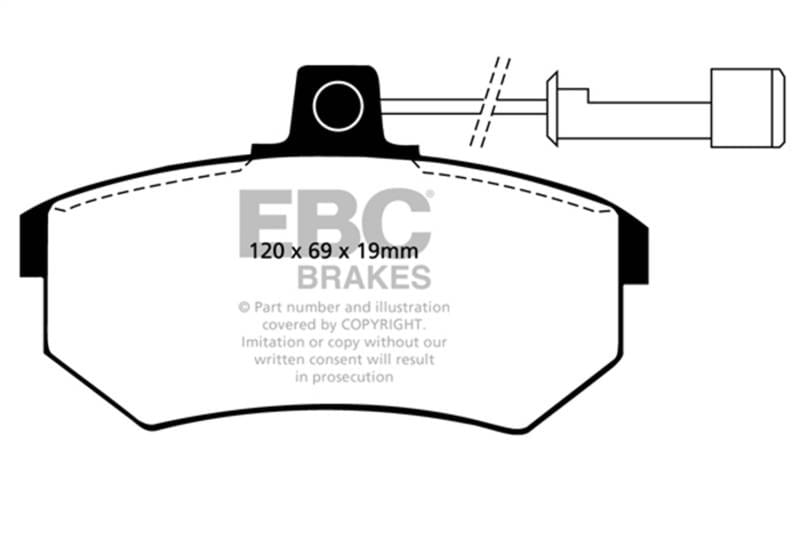 EBC Brakes UD290 EBC 88-92 Audi 80 2.0 Ultimax2 Front Brake Pads - Fits select 1984-1992 Audi models thumbnail 7