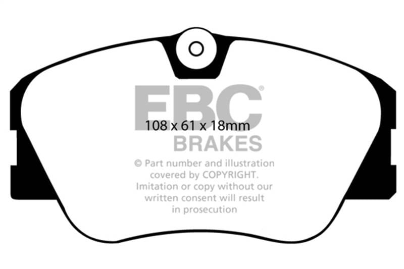 EBC Brakes UD423 EBC 86-93 Mercedes-Benz 190/190E 2.3 16v Ultimax2 Front Brake Pads - Fits select 1986-1993 Mercedes-Benz models thumbnail 4