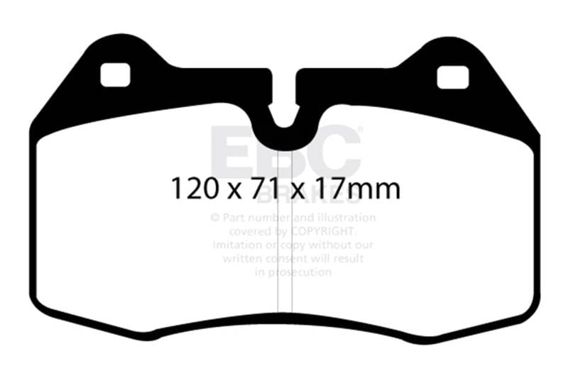EBC Brakes UD639 EBC 92-95 Nissan Skyline (R32) 2.6 Twin Turbo GT-R V-Spec Ultimax2 Front Brake Pads - Fits select 1990-2008 Ferrari, Lamborghini applications thumbnail 7
