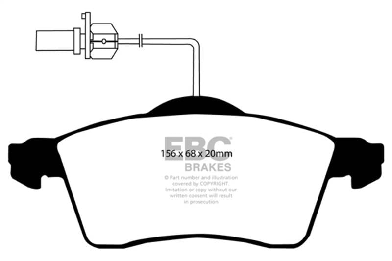 EBC Brakes UD7051 EBC 2000 Volkswagen Eurovan 2.8L Ultimax Front Brake Pads - Fits 2000 Volkswagen EuroVan thumbnail 5