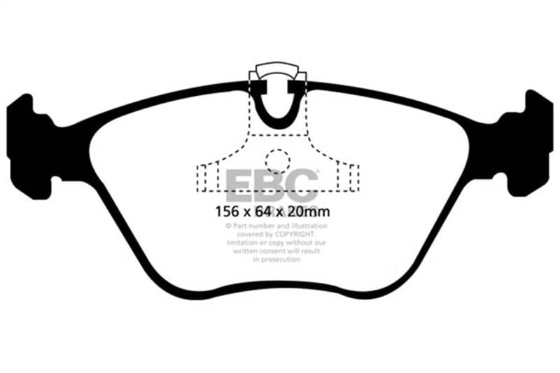 EBC Brakes UD725 EBC 01-03 BMW 525i 2.5 (E39) Ultimax2 Front Brake Pads - Fits 1997-2003 BMW 528i, 525i thumbnail 6