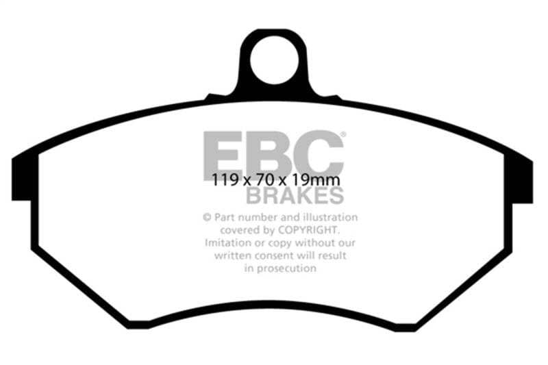 EBC Brakes UD684 EBC 89-93 Volkswagen Corrado 1.8 Supercharged Ultimax2 Front Brake Pads - Fits 1990-1998 Volkswagen Corrado, Jetta, Golf thumbnail 4