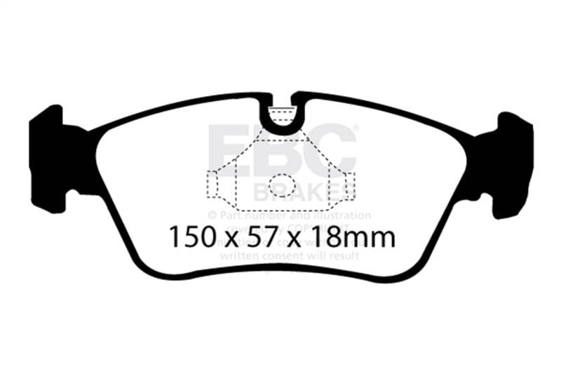 EBC Brakes UD781 EBC 99-02 BMW Z3 2.5 Ultimax2 Front Brake Pads - Fits select 1999-2006 BMW models thumbnail 7