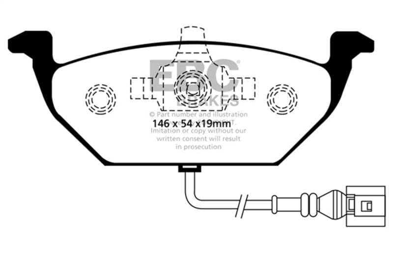 EBC Brakes UD7681 EBC 00-05 Volkswagen Beetle 2.0 Ultimax2 Front Brake Pads - Fits select 1999-2023 Volkswagen models thumbnail 4