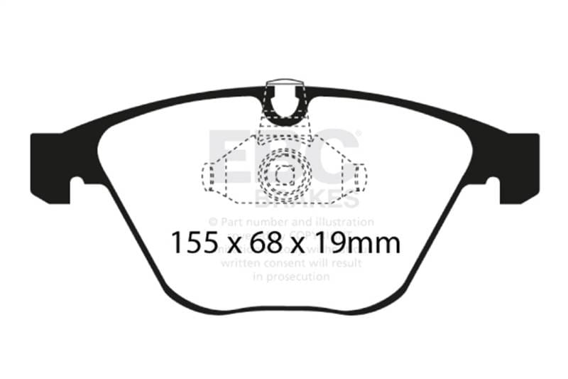 EBC Brakes UD918 EBC 08-10 BMW M3 4.0 (E90) Ultimax2 Front Brake Pads - Fits select 2002-2016 BMW models thumbnail 4