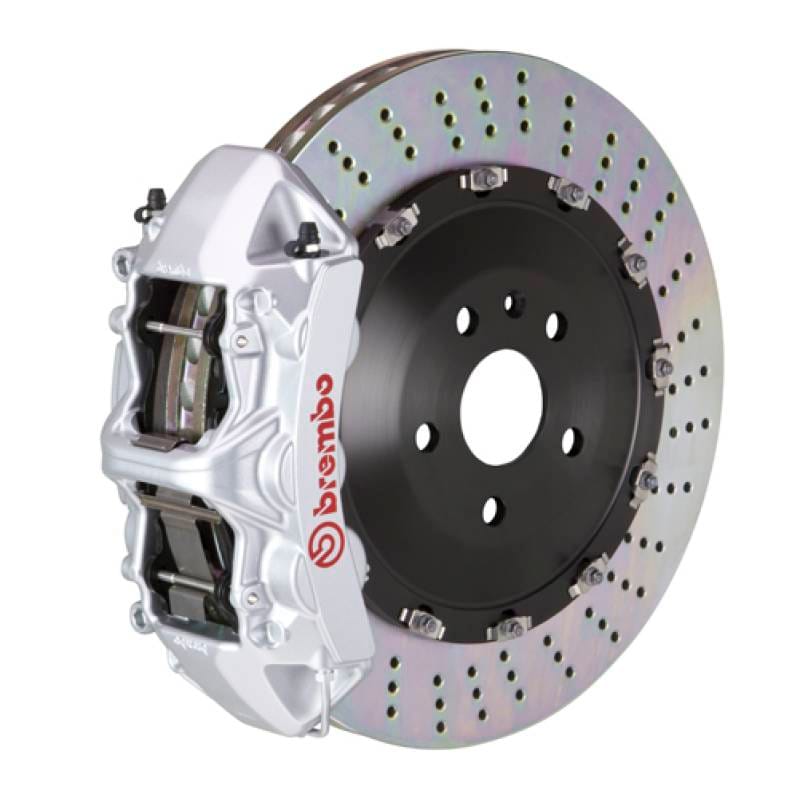 Brembo 1N1.9501A3 Brembo 03-07 Cayenne/S/Turbo Fr GT BBK 6Pis Cast 405x34 2pc Rotor Drilled-Silver thumbnail 2