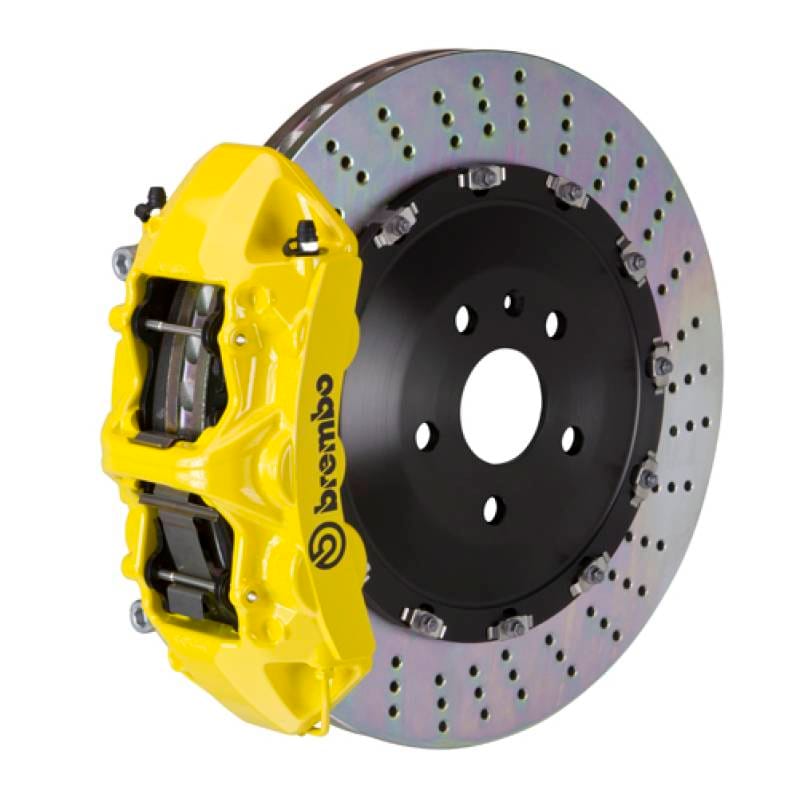 Brembo 1N1.9525A5 Brembo 03-16 Phantom Sedan/Coupe/Drophead Fr GT BBK 6 Piston Cast 405x34 2pc Rotor Drilled- Yellow thumbnail 2