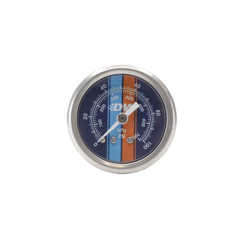 DeatschWerks 6-01-G2 DeatschWerks 0-100 PSI 1/8in NPT Mechanical Fuel Pressure Gauge Brushed Housing Blue Face thumbnail 2